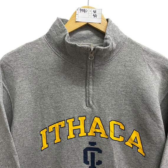 Vintage 00s Ithaca College Soft Grey Sweatshirt Medium