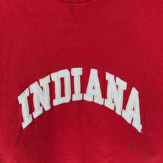 Vintage 90s Indiana University Red Sweatshirt Sma… - image 3