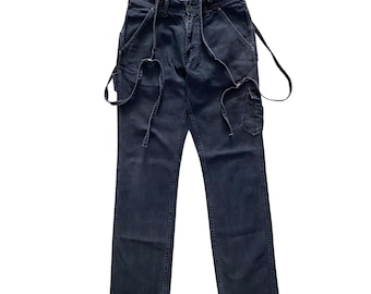 Vintage Johnbull Kojima Suspender Denim Workwear Overalls Size 29
