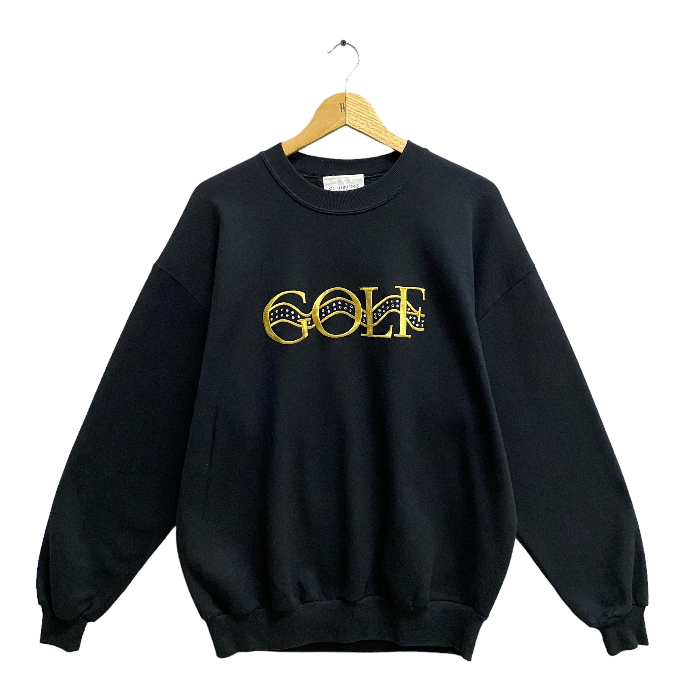 Vintage Golf Black Sweatshirt Unisex Xlarge Golf Crewneck Golf