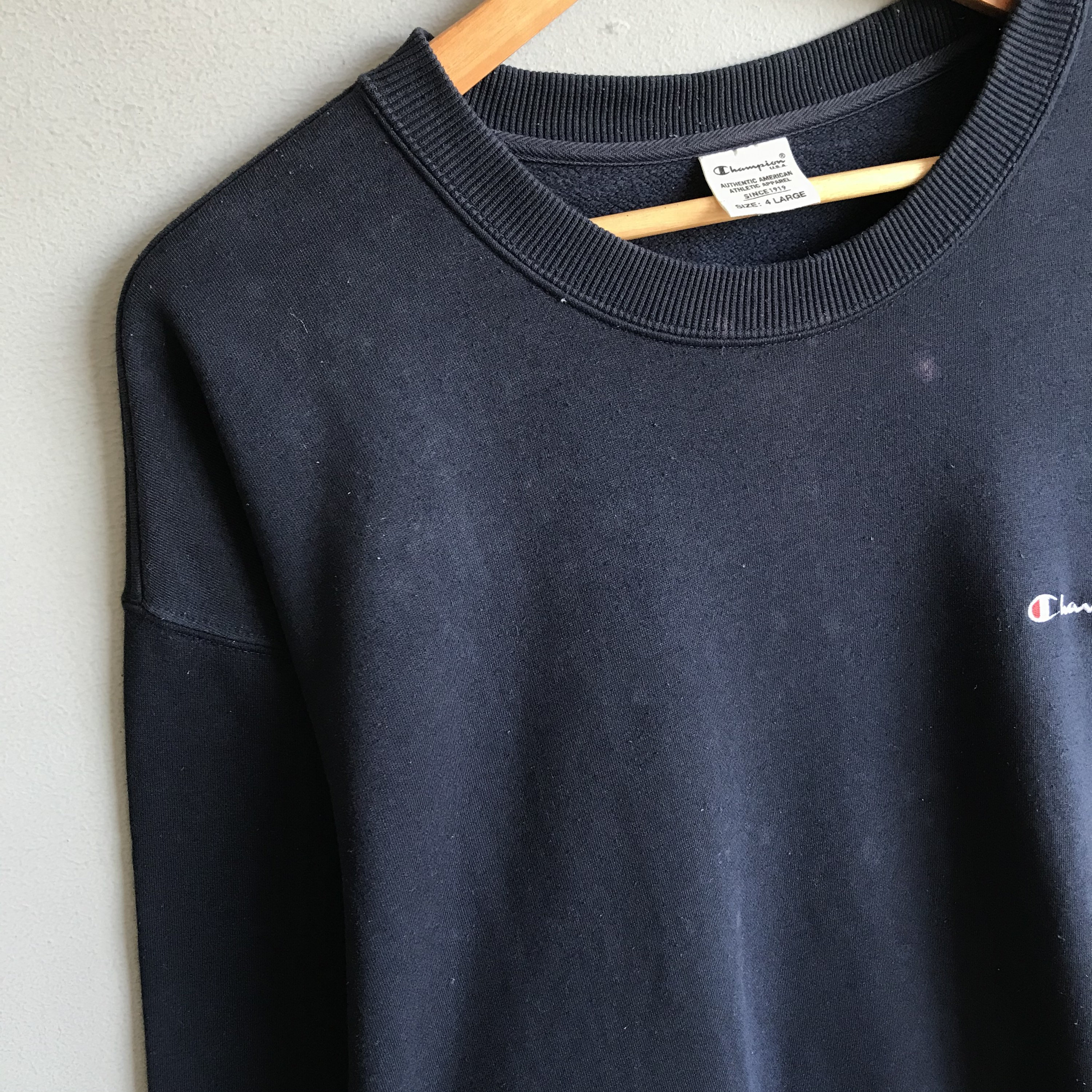 Vintage Champion Small Script Logo Embroidered Sweatshirt - Etsy