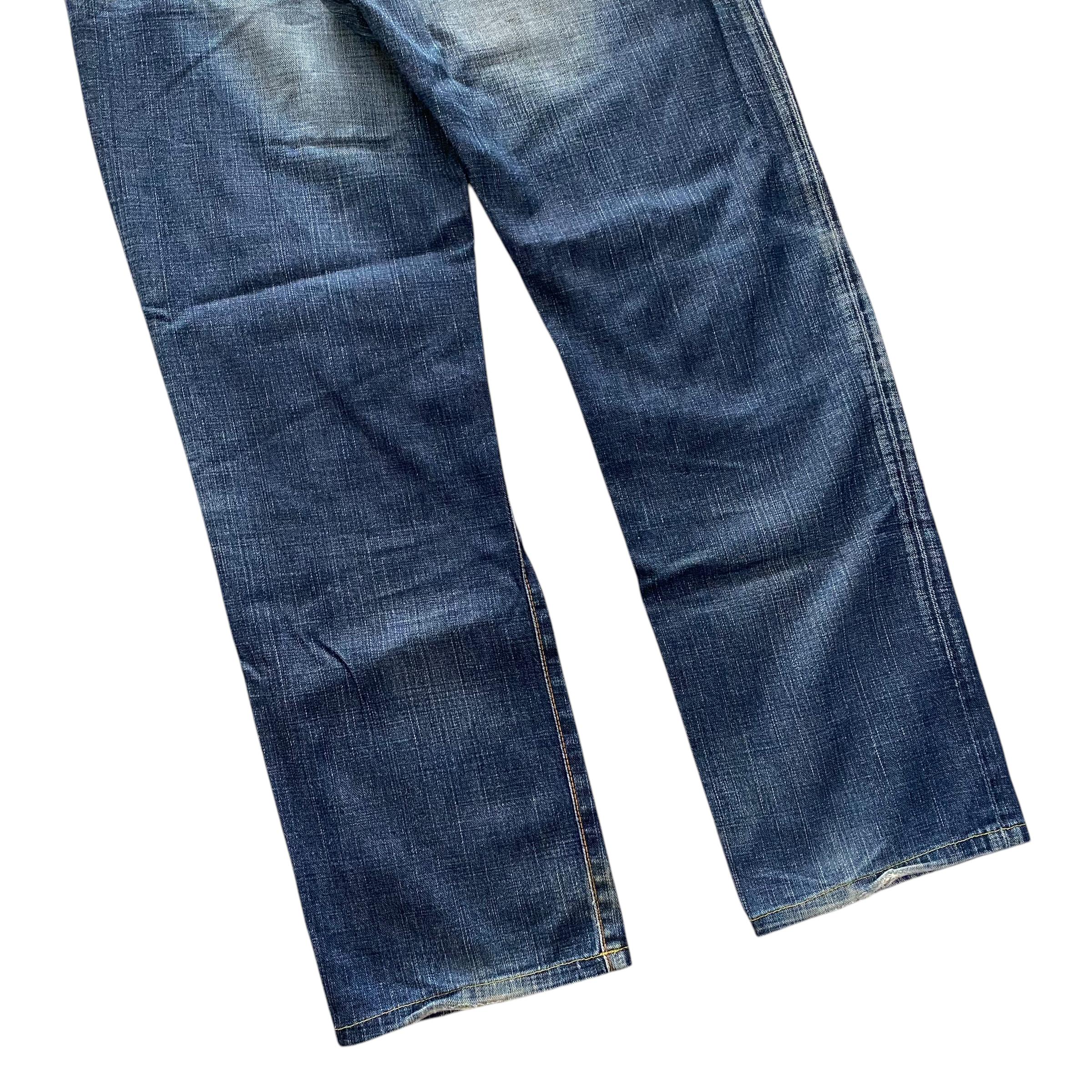 Vintage Y2K Edwin Blue Trip Jeans Distressed Japanese Denim Faded 