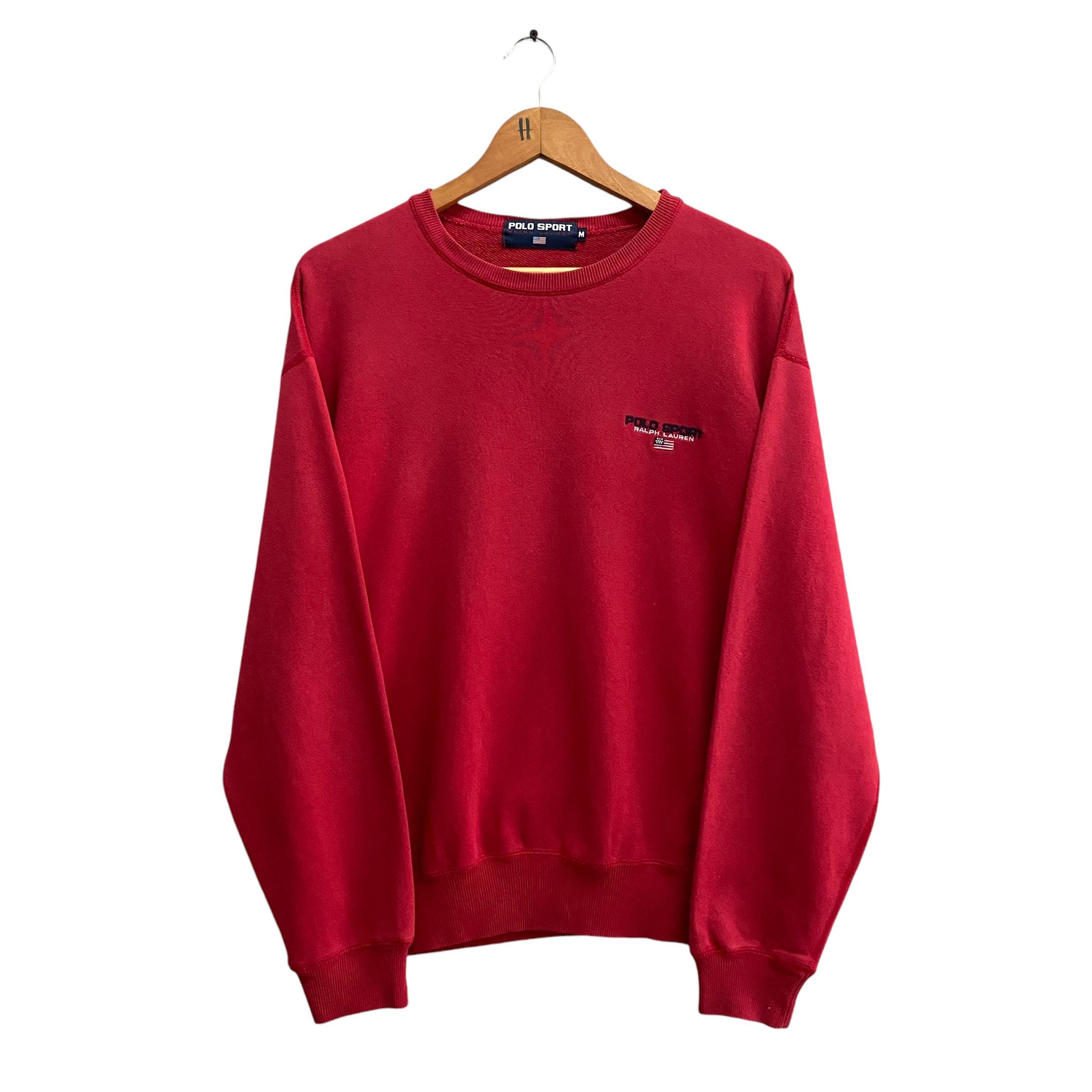 もり　POLO　SPORT　Ralph Lauren　メンズセーター　赤 Vintage Polo Sport Ralph Lauren Red Sweatshirt Medium Polo Ralph
