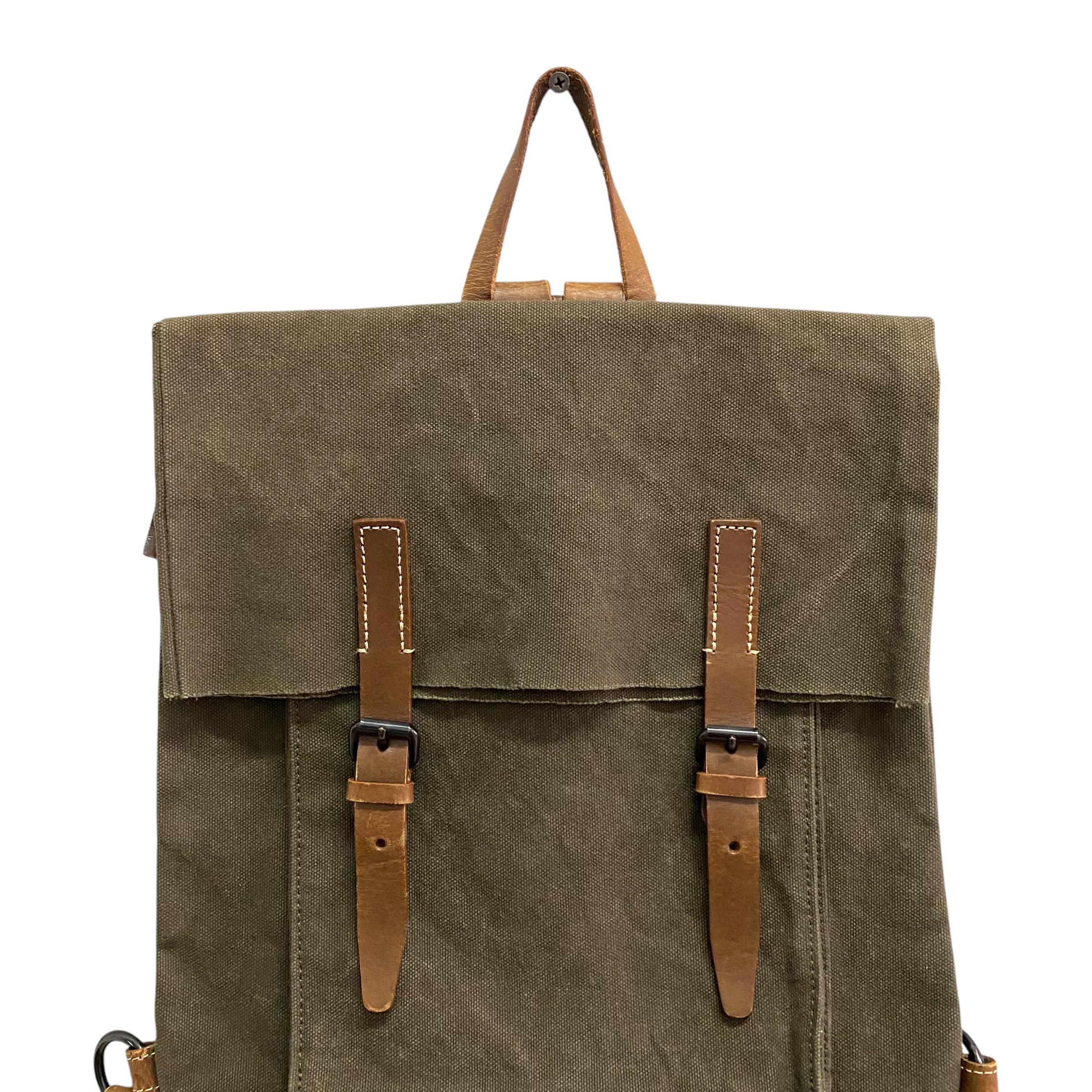 Vintage Baggy Port Japanese Brand Backpack Army Style Bag Leather 
