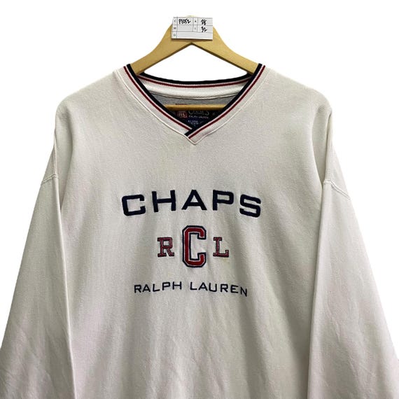 Vintage 00s Chaps Ralph Lauren White Unisex Baggy Sweatshirt