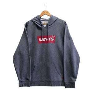 Vintage Y2K Levi&#39;s Grey Hoodie Baggy XLARGE Levi&#39;s Clothing Crewneck Levi&#39;s Clothing Sweater Pullover Levi&#39;s Print Logo Levi&#39;s Jumper
