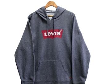 Vintage Y2K Levi's Grey Hoodie Baggy XLARGE Levi's Clothing Crewneck Levi's Clothing Sweater Pullover Levi's Print Logo Levi's Jumper