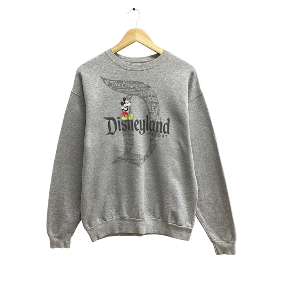Vintage 00s Disneyland Mickey Mouse sudadera gris tamaño mediano