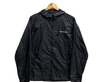 Vintage Columbia Windbreaker Men Black Jacket Large Columbia Usa Sportswear Company Jacket Sports Columbia Light Jacket Hoodie Embroidered