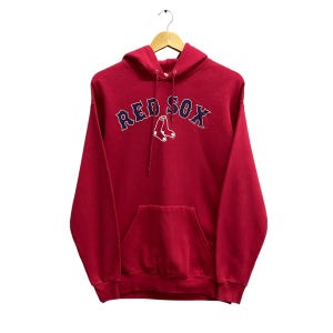 Vintage 00s Red Sox Baseball Red Hoodie Medium Red Sox Crewneck