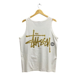 Vintage Stussy Usa White Sleeveless Tshirt Large Stussy Crewneck Stussy Skateboard Usa Sweater Pullover Print Logo Stussy SS Stussy Jumper