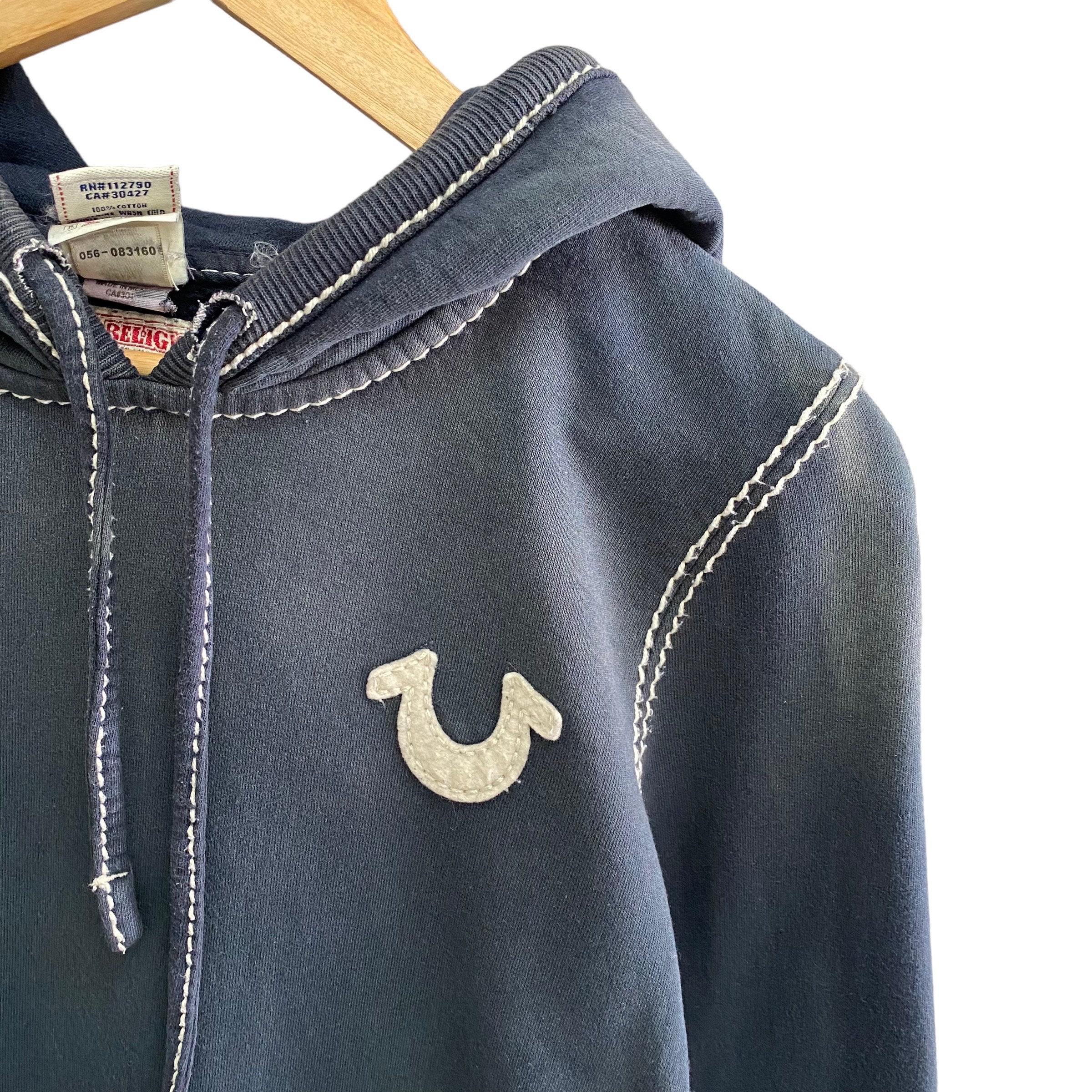 Navy true religion hoodie sales
