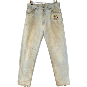 Vintage 90&#39;s Levis 550 Relaxed Fit Tapered Leg Light Blue Jeans W34 Levis 550 Zipper Fly Denim Levis 550 High Waist Baggy Distressed Jeans