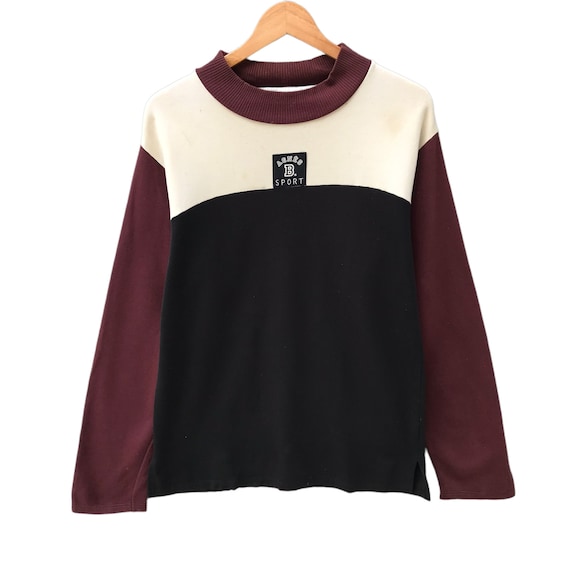 Sweat shirt multicolore Agnes B. vintage des annees 90 taille XL grand pull Agnes B ras du cou Agnes pull patchs logo Agnes B pull multicolore Etsy France