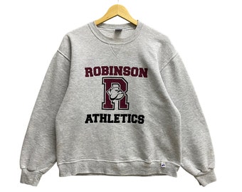 Vintage 90s Robinson Athletics Sweatshirt Biglogo Print Robinson Athletics Crewneck Pullover Jumper Robinson Athletics Size Small