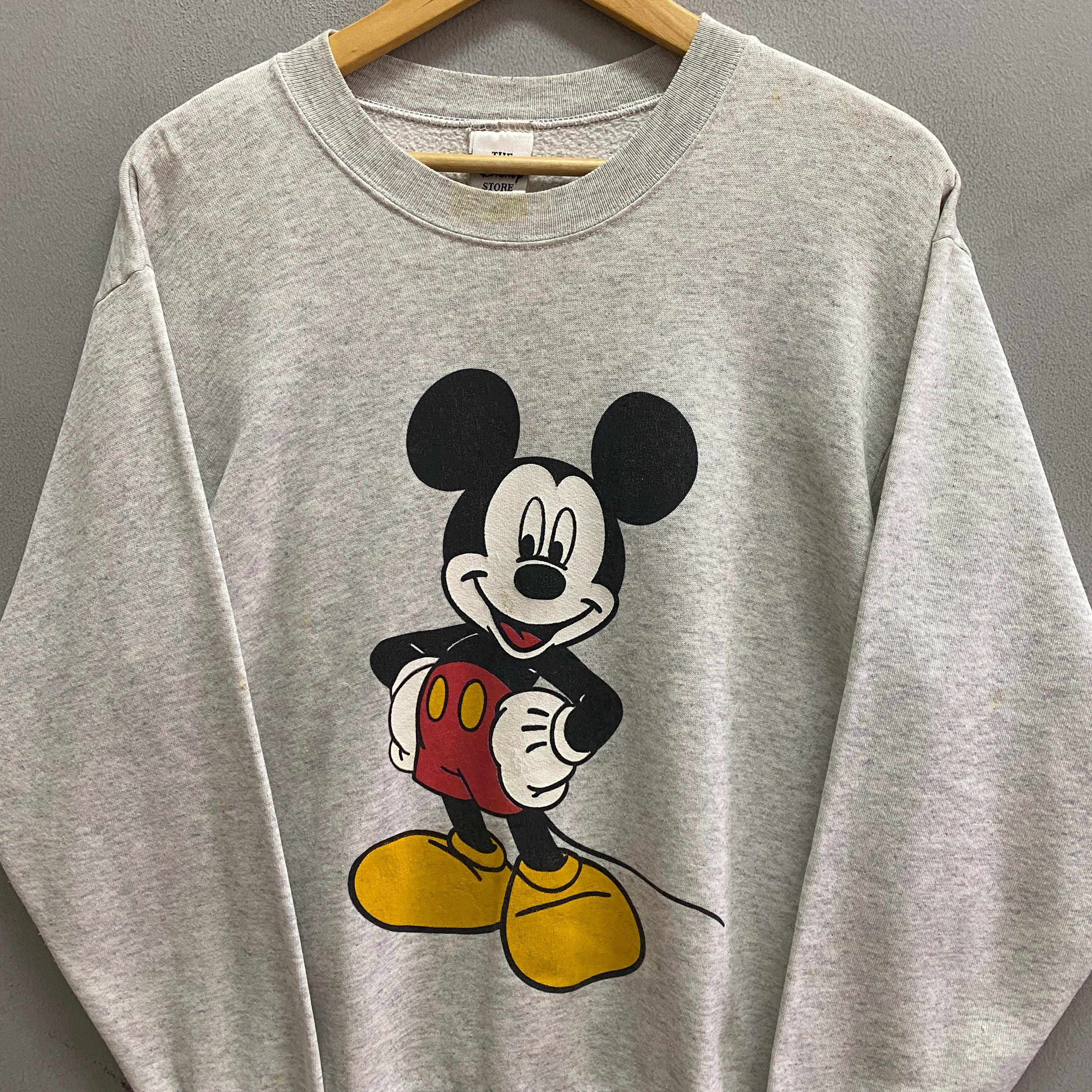 Vintage 90s Mickey Mouse Grey Sweatshirt MEDIUM Minnie Mouse