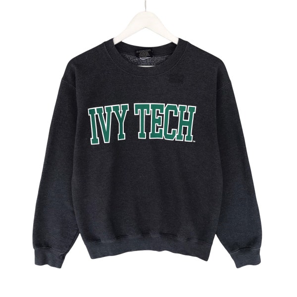 Vintage Ivy Tech College Black Sweatshirt Small Ivvy Tech Crewneck Ivvy Tech College Sweater Pullover Spell Our Embroidered Logo Jumper