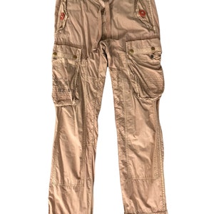 Size 36x31 Polo Ralph Lauren Cargo Pants Brown Loose Baggy Pants Multi  Pocket Utility Surplus Pants Ralph Lauren Pants Dark Brown W36 