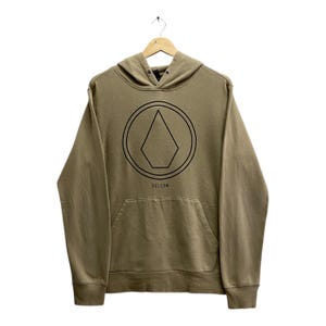 Vintage Y2K Volcom Surfboard Brown Hoodie SMALL Volcom Crewneck Volcom Surfboarding Sweater Pullover Print Logo Skater Volcom Surfer Jumper