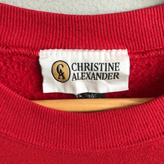 Vintage 90s Christine Alexander Blink Red Sweatsh… - image 9