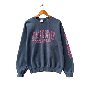 Vintage 00s Myrtle Beach Grey Sweatshirt Medium Myrtle Beach Crewneck Myrtle Sweater Pullover Myrtle Beach South Carolina Print Logo Jumper