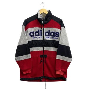 Vintage 90s Adidas With The Three Stripes Multicolor Sweatshirt Size Large Adidas Crewneck Adidas Trefoil Sweater Pullover Embroidered Logo