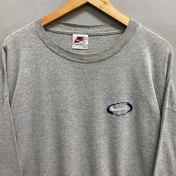 Vintage Nike Swoosh Grey T Shirt Xlarge Retro 90s Nike Logo Tee