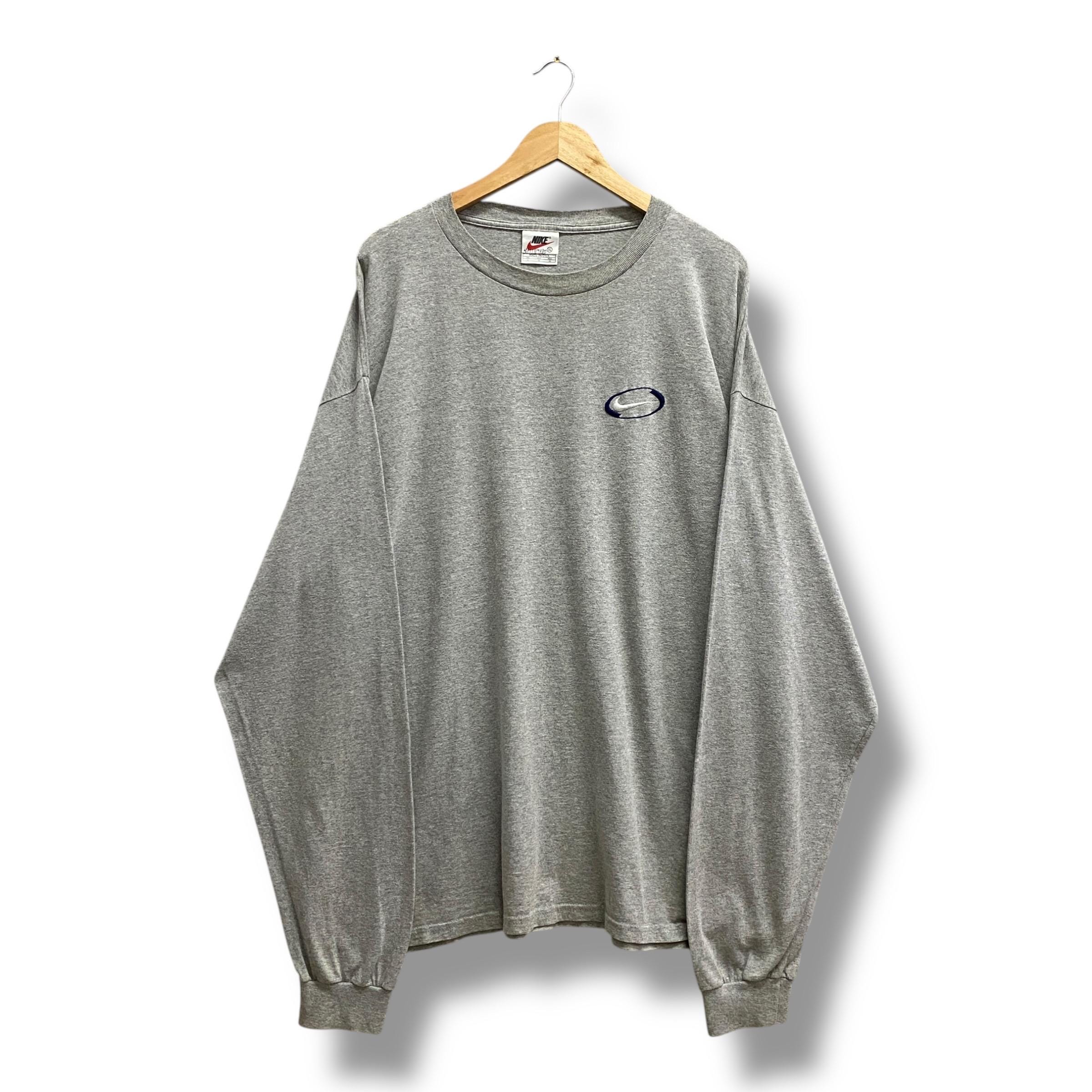 Vintage Nike Swoosh Grey T Shirt Xlarge Retro 90s Nike Logo Tee