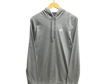 Vintage Y2K Nike Swoosh Grau Frauen Hoodie KLEINE Nike Swoosh Crewneck Nike Swoosh Pullover Pullover Print Logo Nike Swoosh Pullover