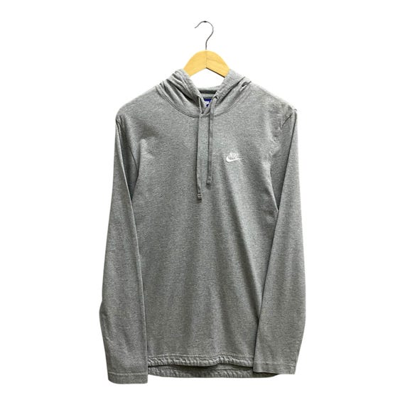 Felpa con cappuccio vintage Y2K Nike Swoosh grigia da donna