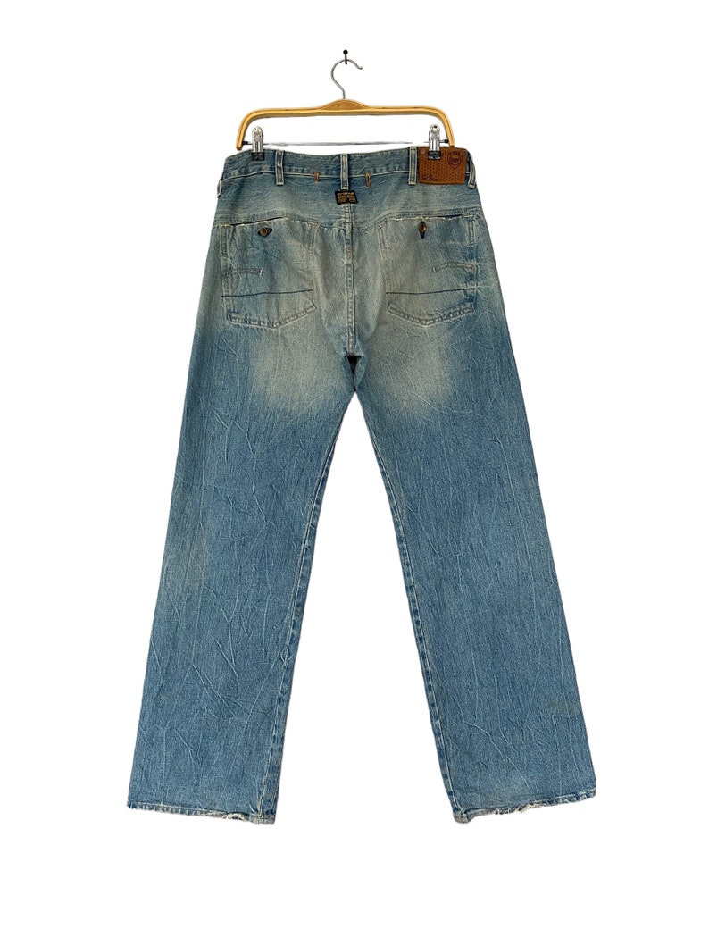Vintage Gstar Raw Denim Light Blue Size 33 Gstar Raw Button Fly Faded ...