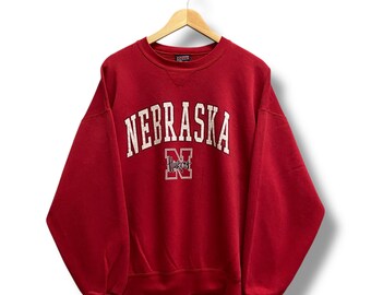 UNIVERSITY of NEBRASKA Huskers Red Lee Sport Sweatshirt Size XL
