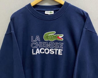 Vintage 90s La Chemise Lacoste Navy Unisex Sweatshirt Medium