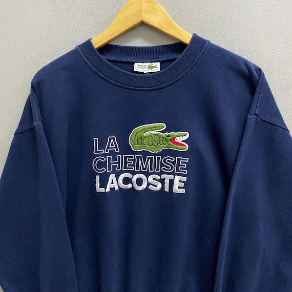 Vintage 90s La Chemise Lacoste Navy Unisex Sweatshirt Medium