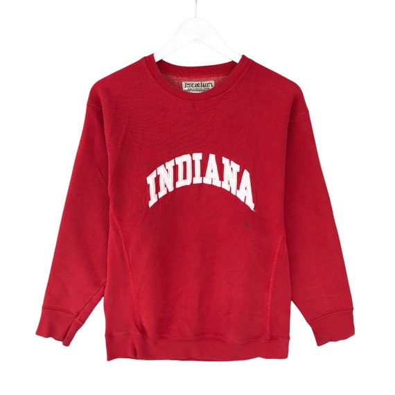 Vintage 90s Indiana University Red Sweatshirt Sma… - image 1