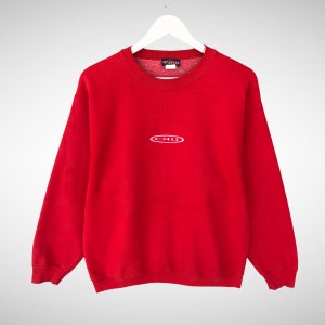 Vintage Cru Surf Red Sweatshirt Size Medium Cru Crewneck Cru Surfboard Sweater Pullover Embroidered Logo Spell Out Cru Surf Jumper