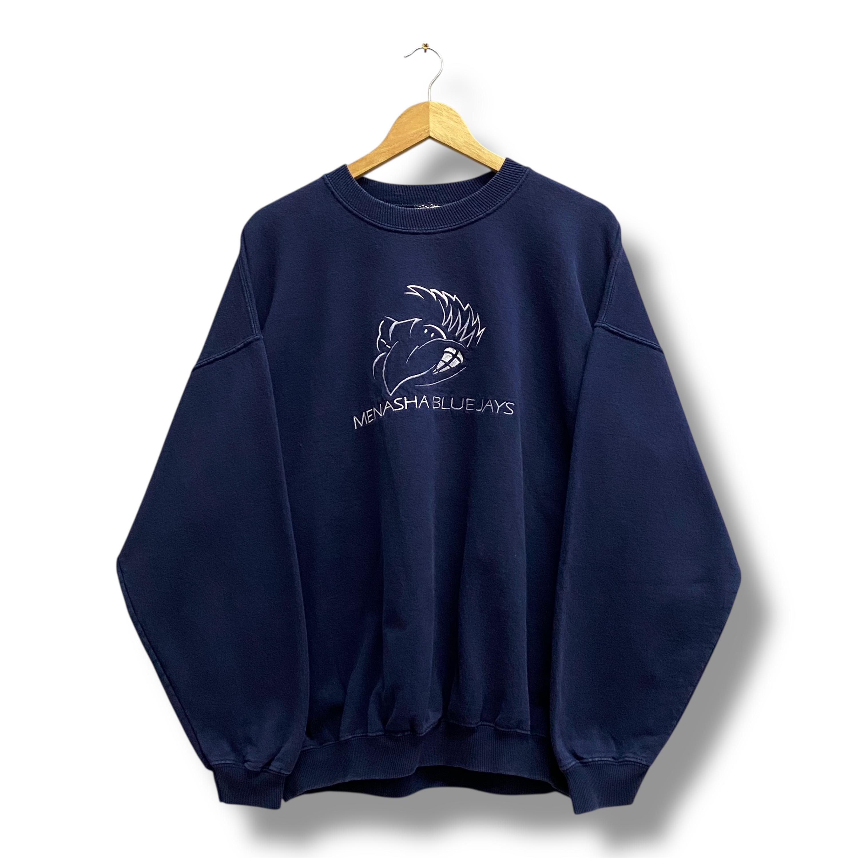Vintage Y2K Blue Jays Navy Sweatshirt Xlarge Menasha College
