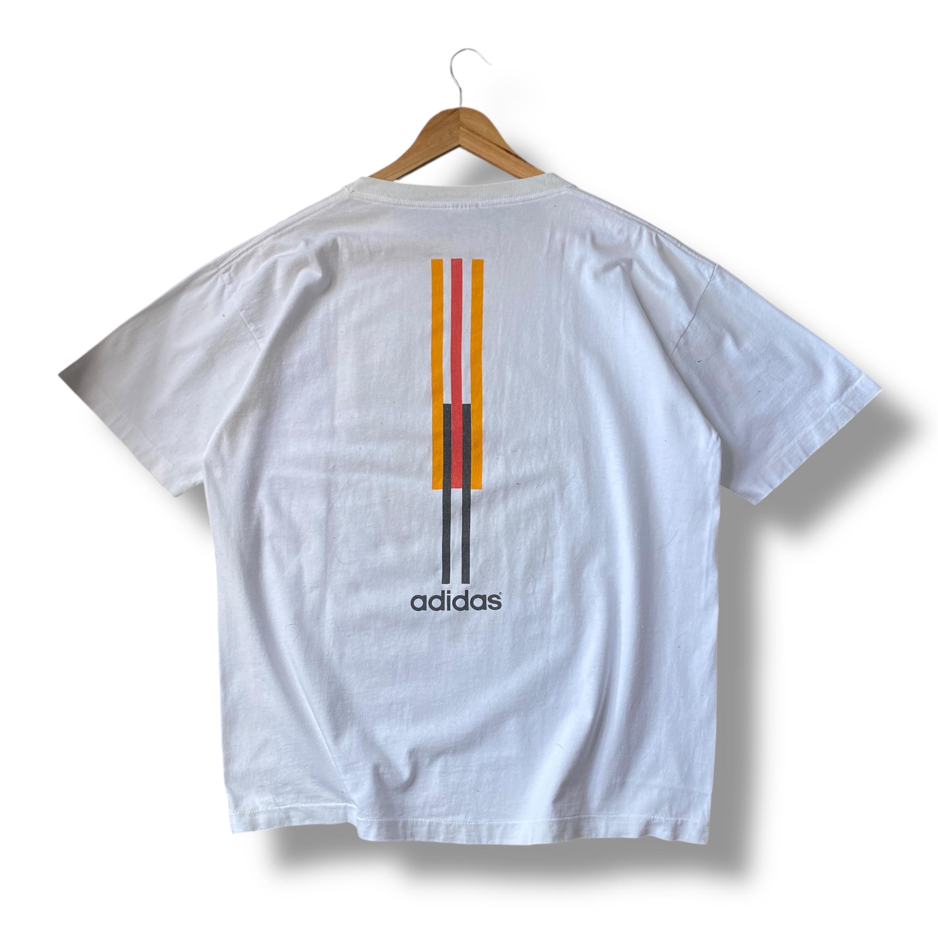 90年代ヴィンテージ アディダス スリーストライプス ホワイト Tシャツ 