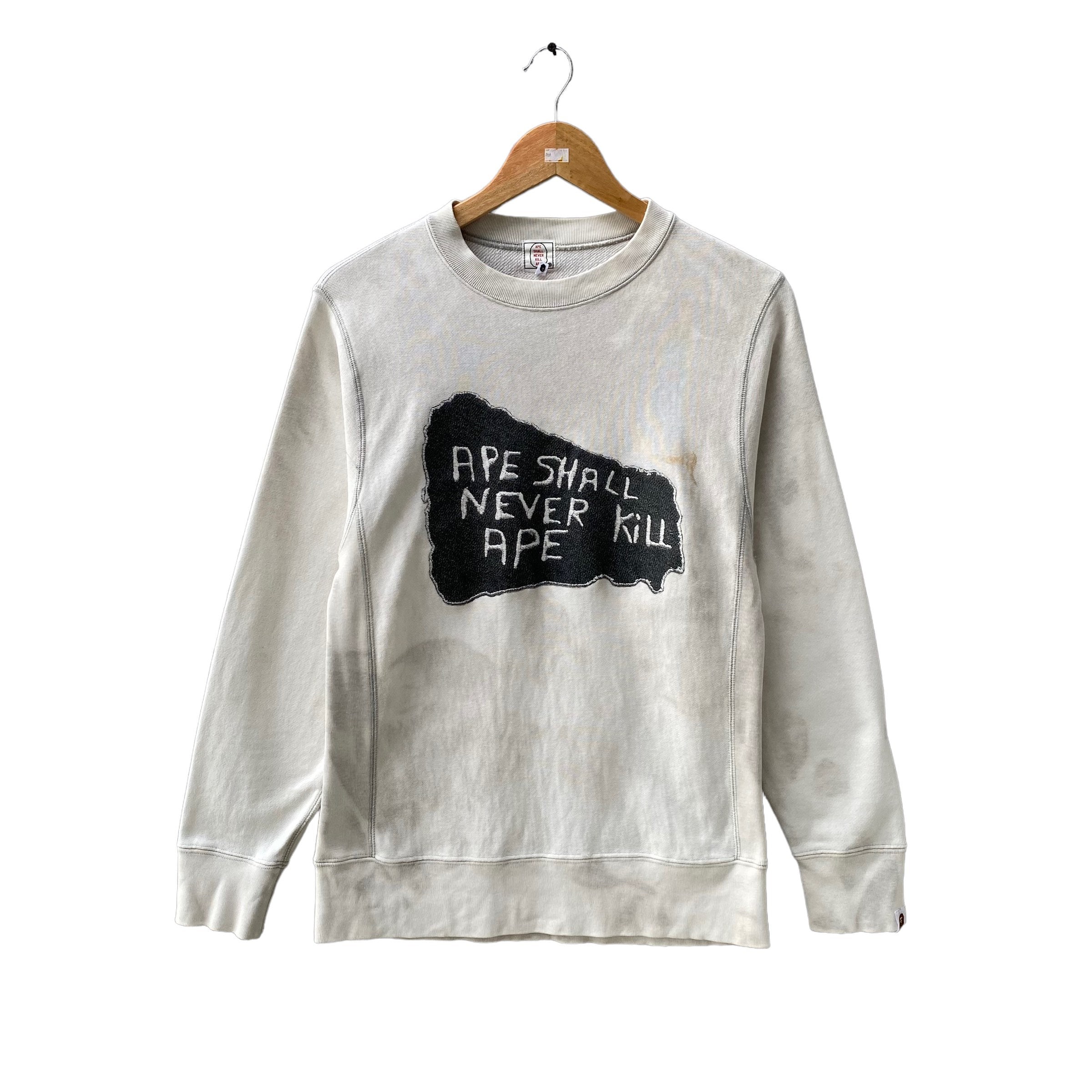 Vintage Ape Shall Never Kill Ape Biglogo Print Crewneck Vintage Ape Shall Never Kill Ape Biglogo Print Crewneck