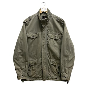 Vintage Japanese Brand Workers Denim Jacket Medium Bigness Emperor Workwear Frenchwork Cotton Jacket Labour Four Pocket Cotton Zip Up Jacket
