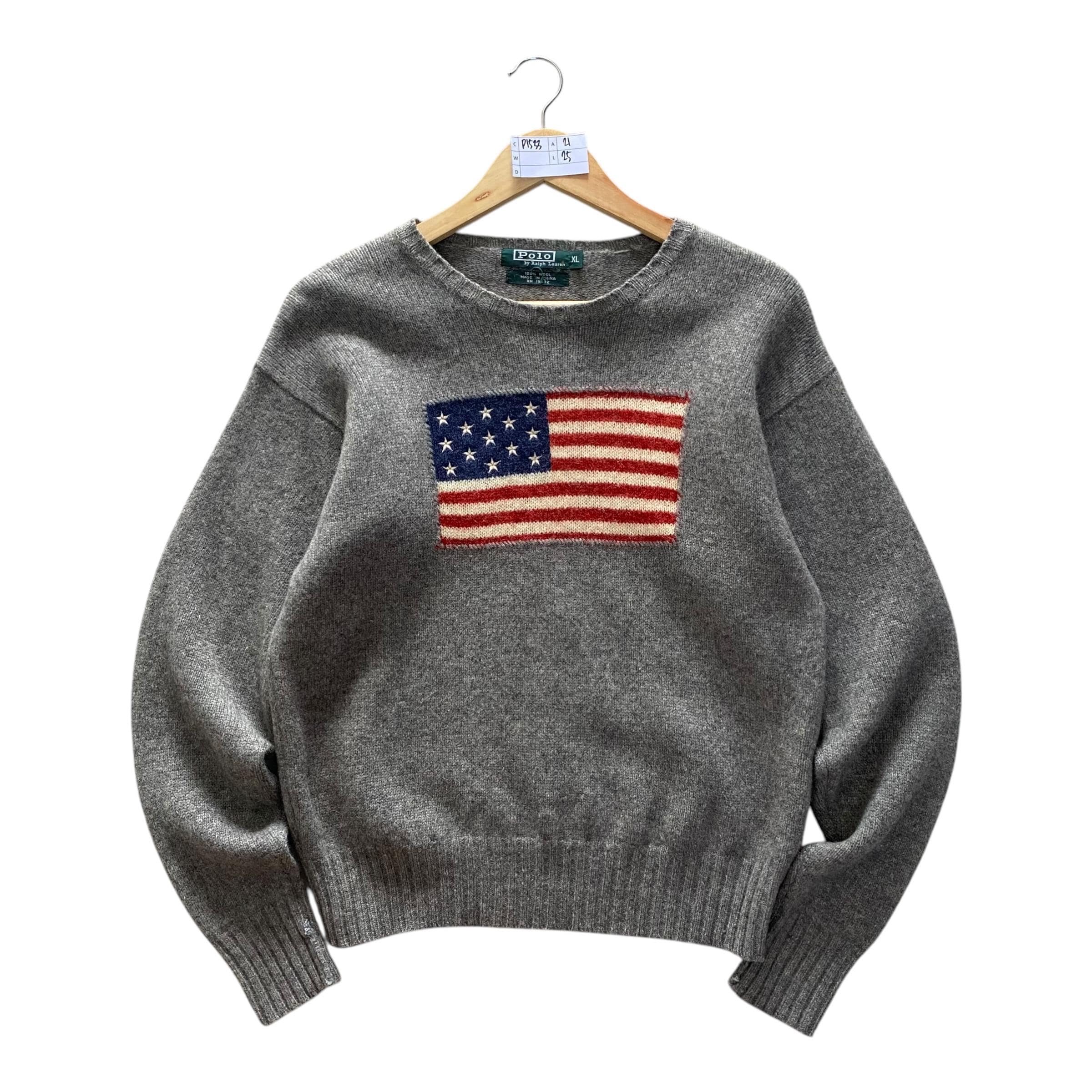 Vintage Polo Ralph Lauren America Flag Knitwear Women XLARGE Polo Pony Ralph Lauren Crewneck Polo Pony Sweater Pullover Knitwear Logo Jumper