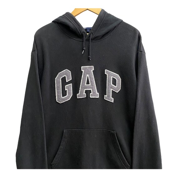 Vintage Y2K Gap Athletic Black Hoodie Sweatshirt Unisex XXLARGE