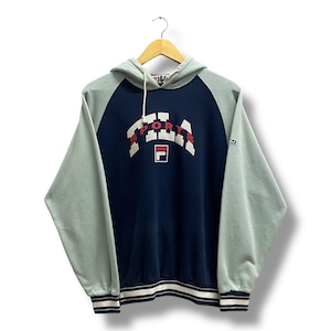 Vintage 90&#39;s Fila Sports Blue Hoodie Sweatshirt MEDIUM Fila Sports Crewneck Fila Sports Sweater Pullover Embroidered Logo Fila Sports Jumper