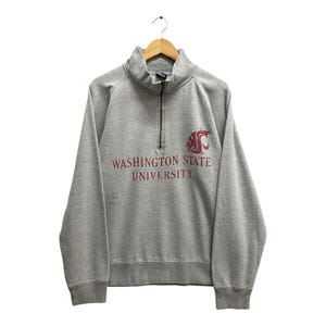 Vintage Washington State University Grey Sweatshirt XLARGE Washington Crewneck Washington State Sweater Washington Cougars Print Logo Jumper