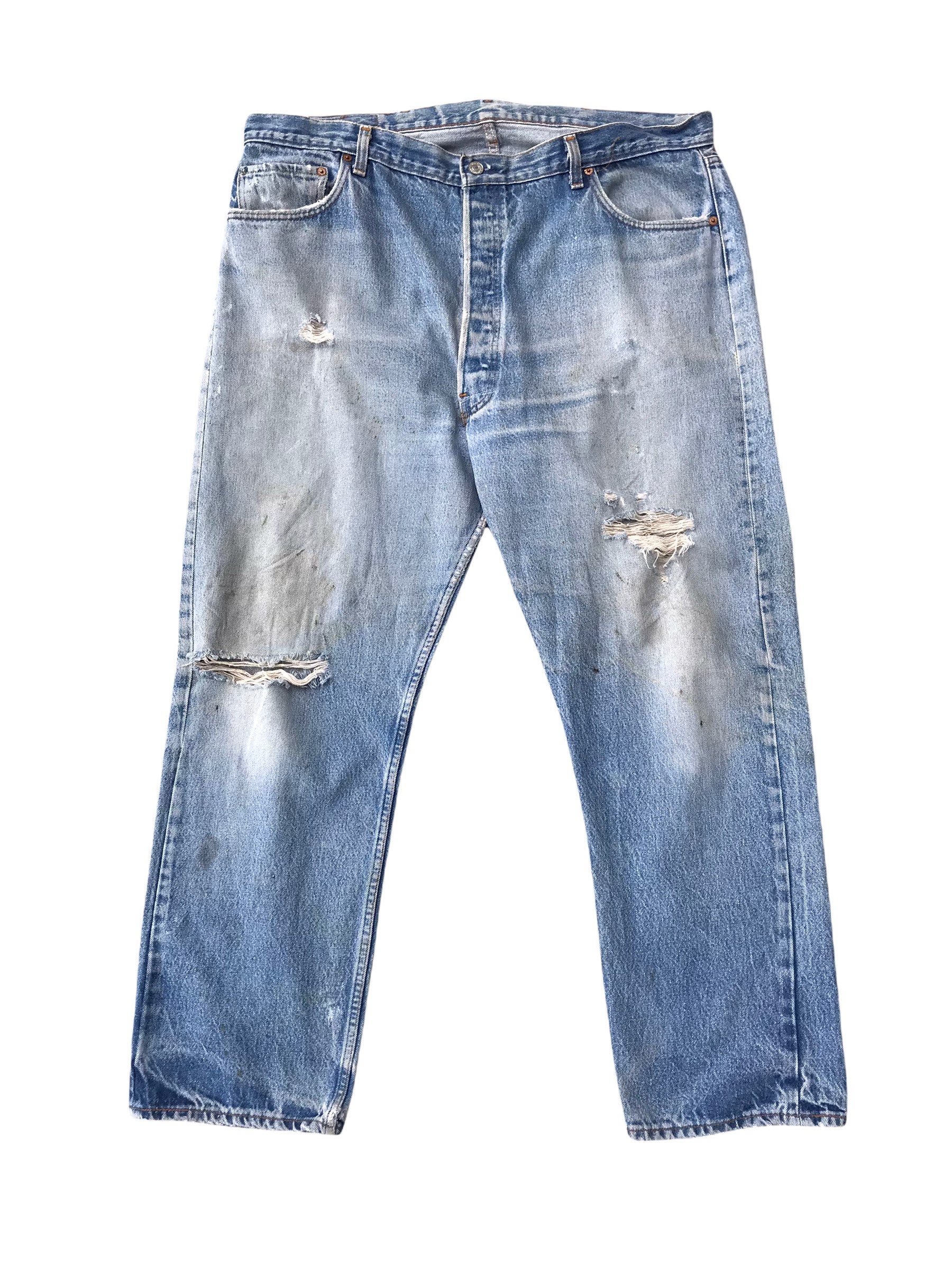 Vintage 80s Levis 501 Non Selvedge Jeans Distressed Denim - Etsy Singapore