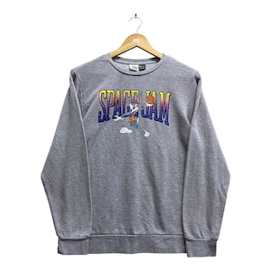 Vintage Y2K Space Jam Grey Sweatshirt Women XLARGE Space Jam Crewneck Space Jam Sweater Pullover Streetwear Print Logo Spell Out Jumper