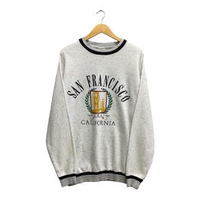 Vintage San Francisco Grey Sweatshirt XLARGE City Of San Francisco Crewneck San Francisco Sweater Pullover Print Logo San Francisco Bridge