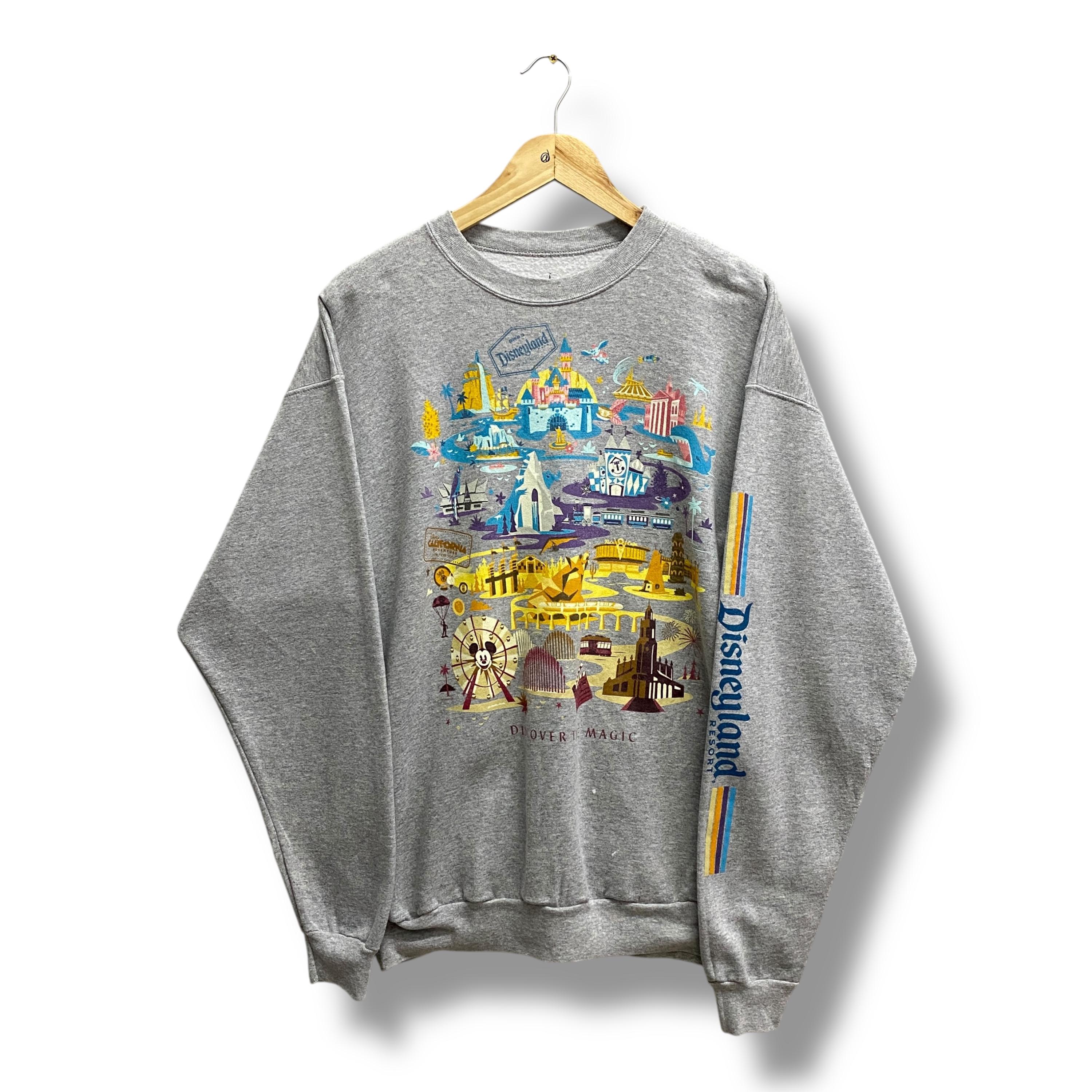 Vintage Y2K Disneyland Resort Grey Sweatshirt LARGE Disney