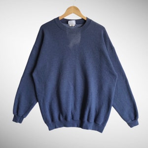 Vintage Lee Heavy Weight Faded Sun Sweatshirt Lee Blank Crewneck Vintage 80s Lee Sweater Pullover  Streetwear Lee Navy Faded Jumper XLarge
