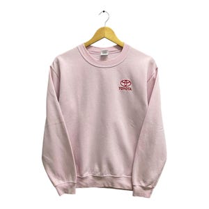 Vintage Y2K Toyota Pink Unisex Sweatshirt SMALL Toyota Crewneck Toyota Sweater Pullover Spell Out Embroidered Logo Toyota Jumper